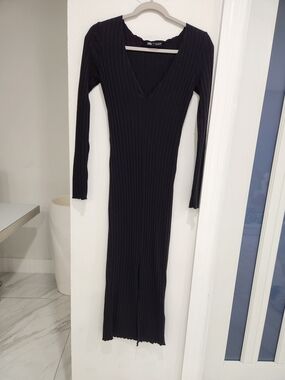 long sleeve dress fit and flare High neck long sleeve fit and flare maxi dress  John Paul Ataker